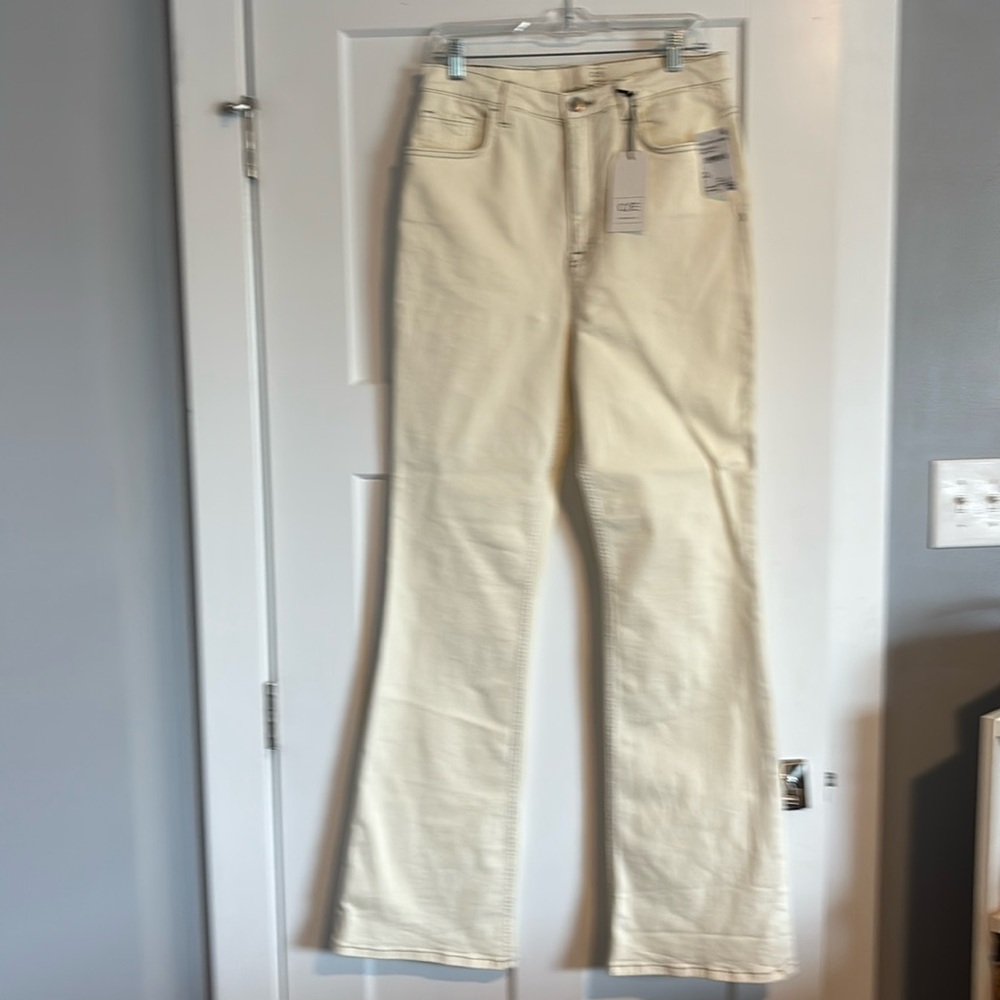 Current and Elliot Bootcut Off White denim jeans
